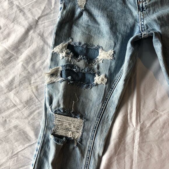 Men's Empyre stonewashed distressed skinny 5 pocket jeans 28x27 - Picture 2 of 6